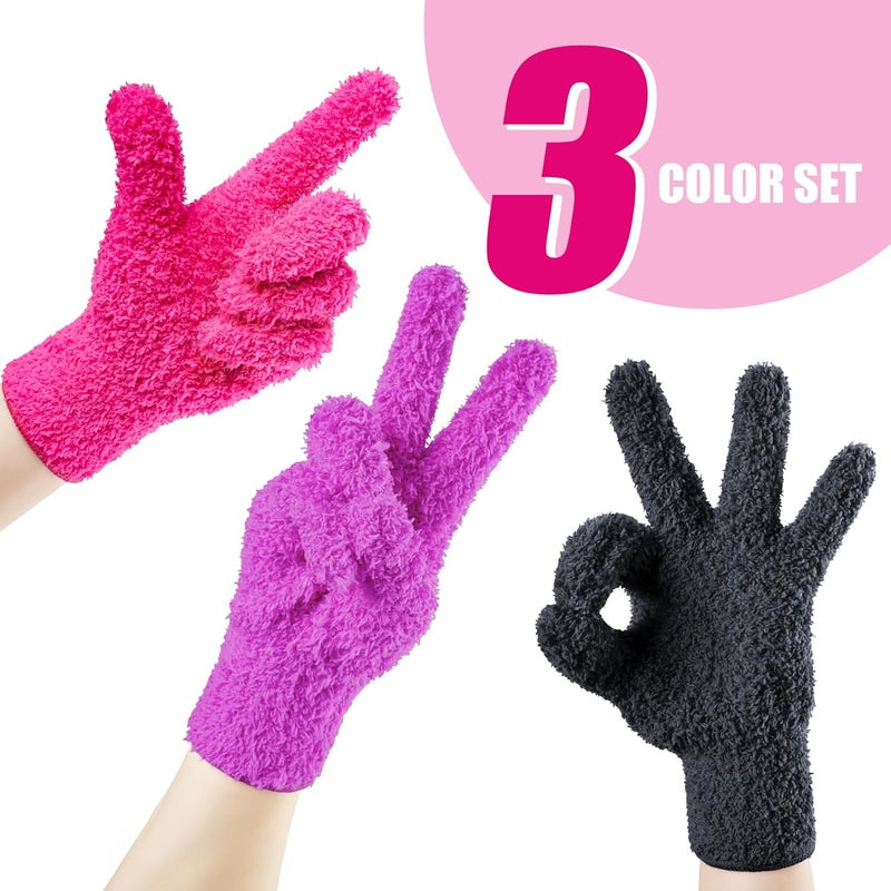 Aphlos 3 Pairs Reusable Microfiber Hair Dye Gloves for Hair Coloring & Cleaning - Protects Hands, Prevents Damage to Fragile Hair, Ensures Efficient Dye Application, Machine Washable Eco-Friendly Use - Image 5